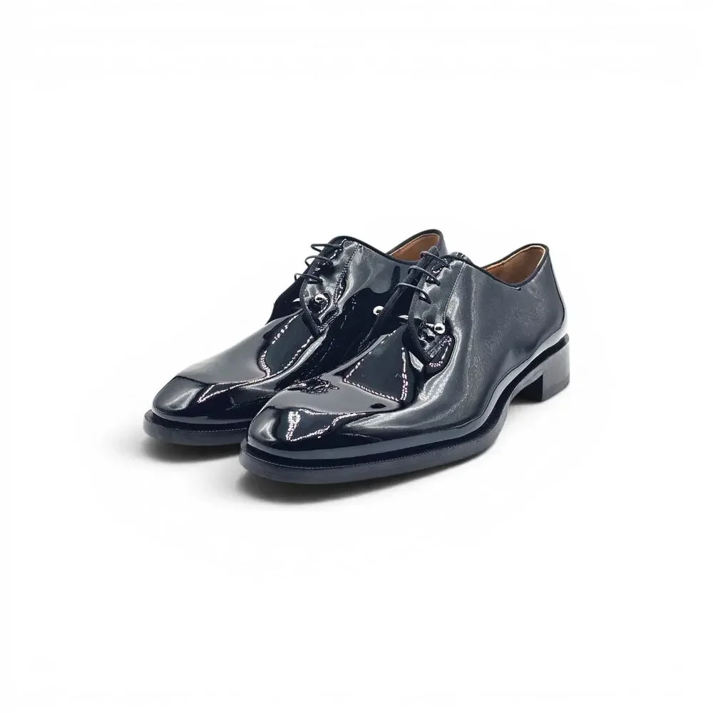 Christian Louboutin Chambeliss Patent Leather Derby Shoes Black EU 41.5 US 8.5